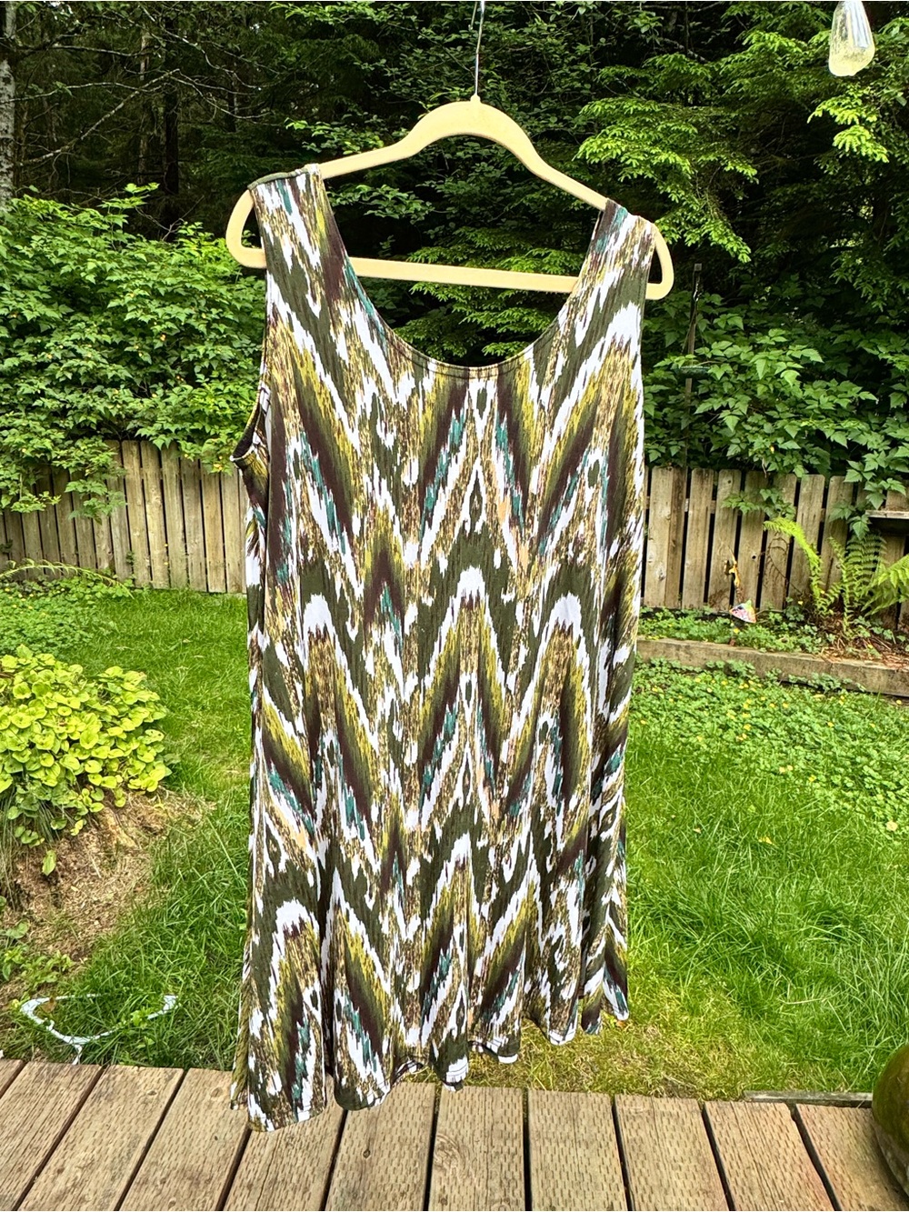 Jostar Sleeveless Midi Dress in Olive Multi